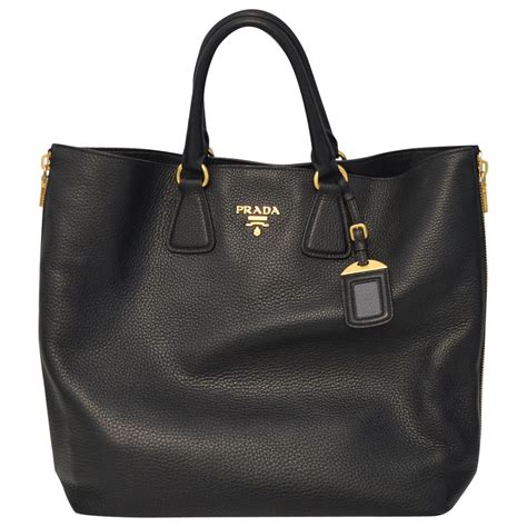 prada leather handbags black|pictures black leather prada purses.